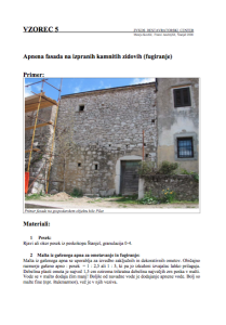 Apnena fasada na ozpranih kamnitih zidovih (fugiranje): vzorec 5
