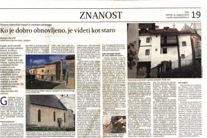 Ko je dobro obnovljeno, je videti kot staro